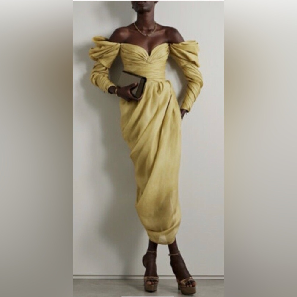 Zimmermann Sensory Drape Linen-Blend Midi Dress